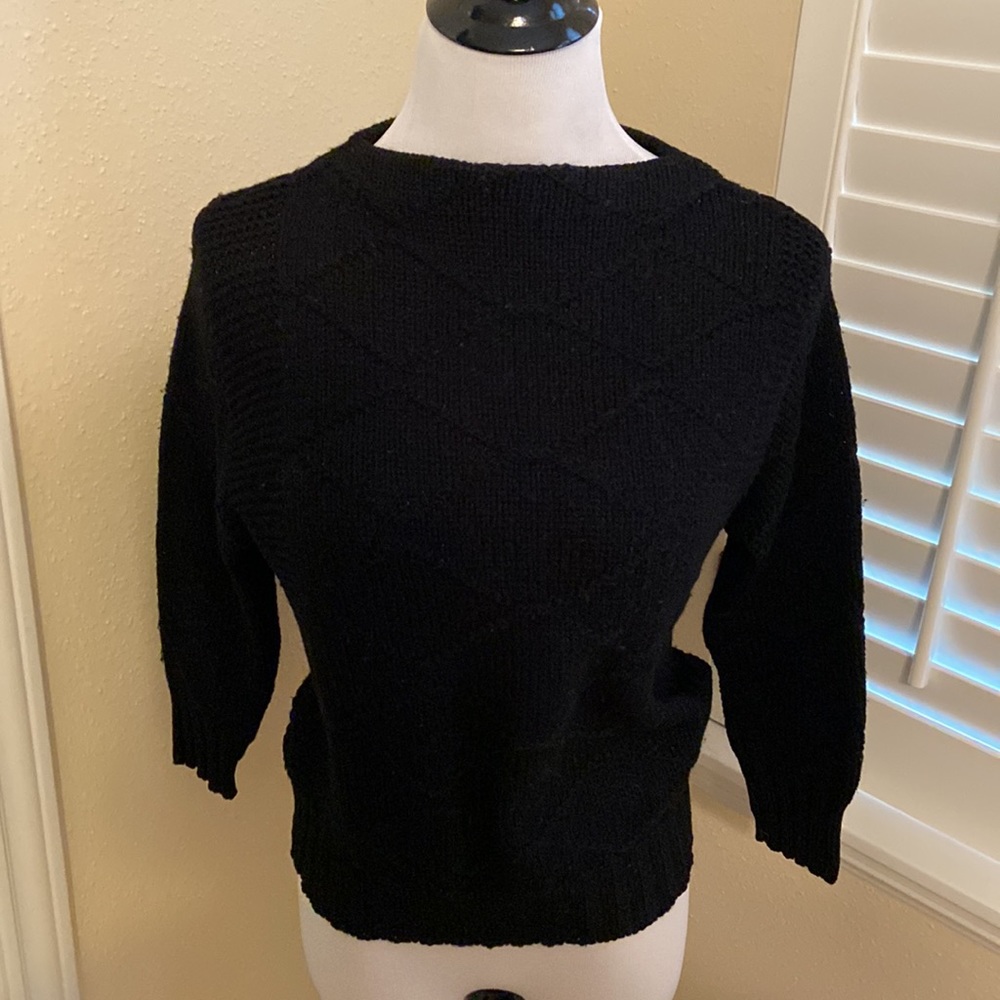 VINTAGE 60’s RENLY CLUB 100% WOOL BLACK SWEATER
